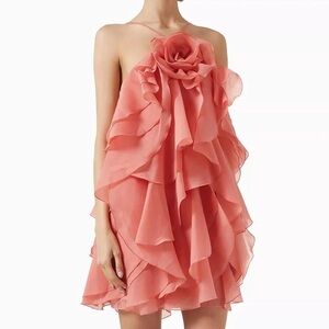 Elegant Pink Ruffled Dress